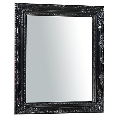 Biscottini Vintage spiegel 66 x 76 cm Made in Italy | Decoratieve wandspiegel van massief hout | badkamerspiegel