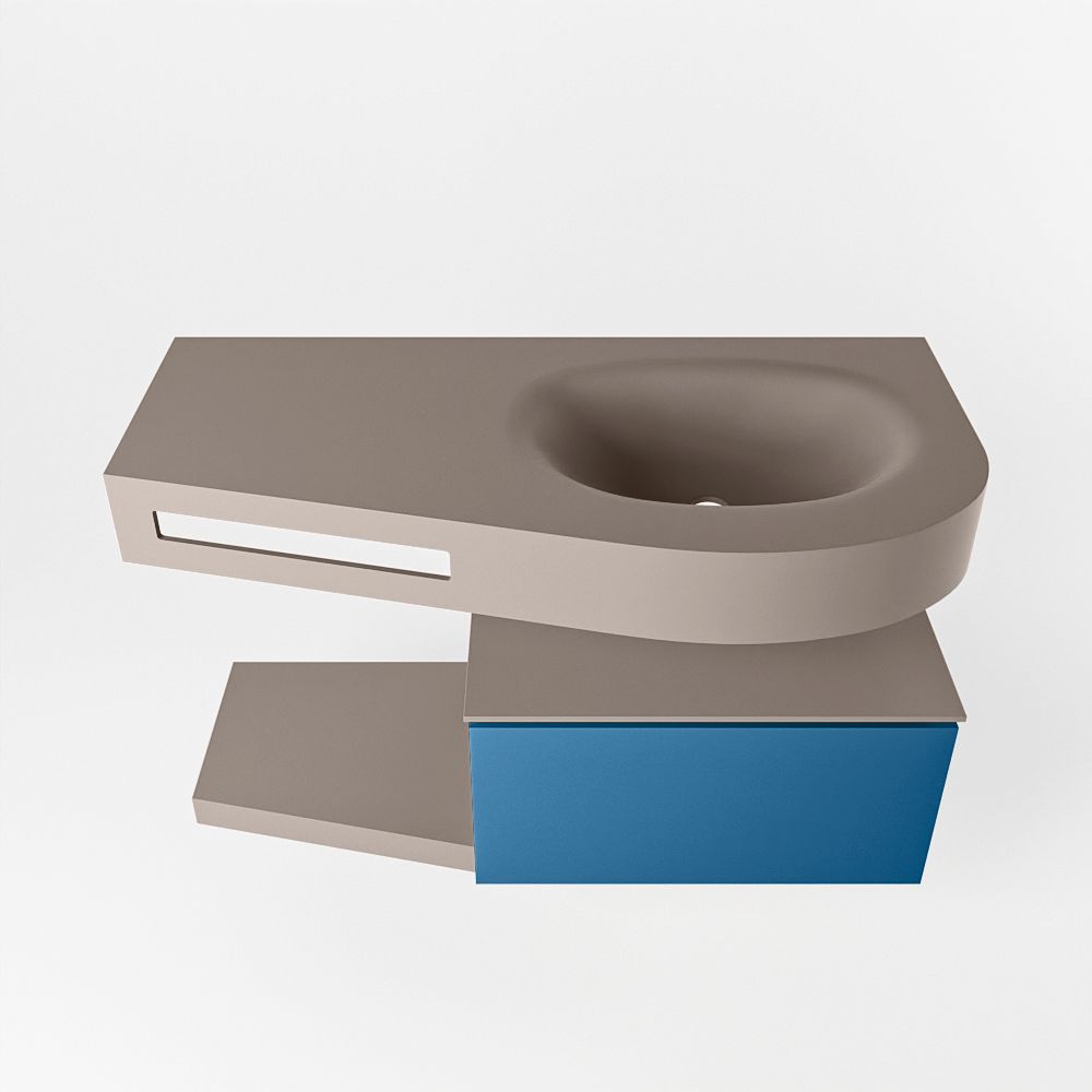 Mondiaz Riva Dulcet badkamermeubel rechts 100cm Smoke & Jeans