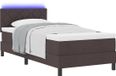 vidaXL Boxspringbed met kussens, donkerbruin, 90 x 200 cm, gestoffeerd