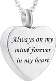 Hemelwinkel Luxe Ashanger - met Ketting - Voor As, Haren of Parfum - Assieraad - As Ketting - Gedenksieraad - Urn - Incl. As vuller en Opbergzakje - Forever in my Heart