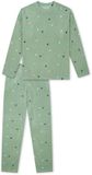 SCHIESSER - Pyjama lang - Meisjes - Pastelgroen - Dierenprint - Lange mouw - Katoen/Polyester - Maat 128