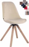 CLP Troyes Eetkamerstoel - Vierkant frame - Fluweel creme natura