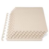 ProsourceFit Puzzel oefenmat ½ inch, EVA in elkaar grijpende schuimvloertegels voor thuissportschool, mat voor thuistrainingsapparatuur, vloervulling voor kinderen, crème, 60 x 60 x 60 cm, 6 vierkante