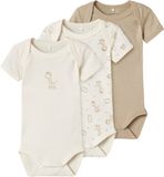 Name It Romper - 3P SS Solid Rib - Giraffe - Mt. 62