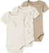 Name It Romper - 3P SS Solid Rib - Giraffe - Mt. 62