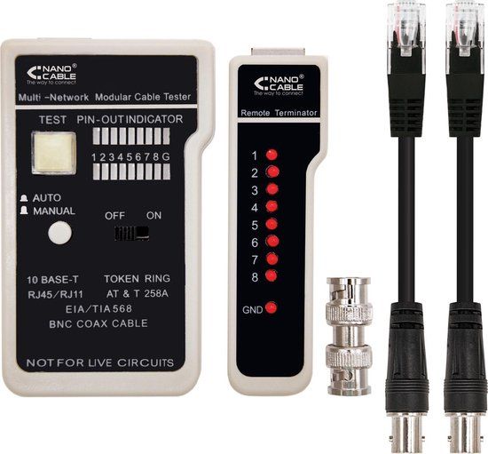 NANOCABLE UTP-netwerkkabel categorie 6 - RJ11/RJ12/RJ45 - Wit