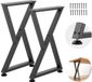 Vevor Tafelpoten, Set van 2, 472x740 mm, Z-Vormig Tafelonderstel, Draagvermogen 1000 Kg, Tafelpoten van Koolstofstaal, Meubelvoeten, Tafelonderstel, Tafelpoten voor Bureaus, Salontafels, Eettafels, Zwart