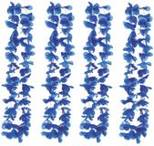 Fiestas Guirca Hawaii krans/slinger - 12x - blauw - enfant/adultes - déguisement guirlandes tropicales fleurs