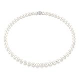 Swarovski Matrix ketting, Crystal Pearl, Wit, Rodium toplaag