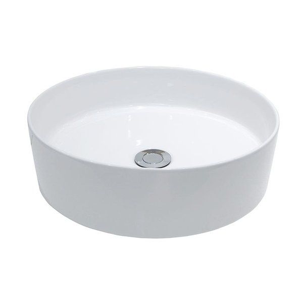 Wiesbaden Link opzetwastafel rond 40x40x14.5cm Mat Wit