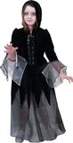 Funny Fashion Horror vampier jurk / kostuum voor meisjes - Halloween outfit - zwart - verkleedkleding 128