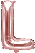 Partydeco Folie ballon Letter L, 35cm, rose goud