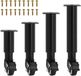 Ibenzoa® Pieds de meuble réglables avec roulettes pivotantes à 360 degrés et fonction de freinage, set de 4 pièces en noir
