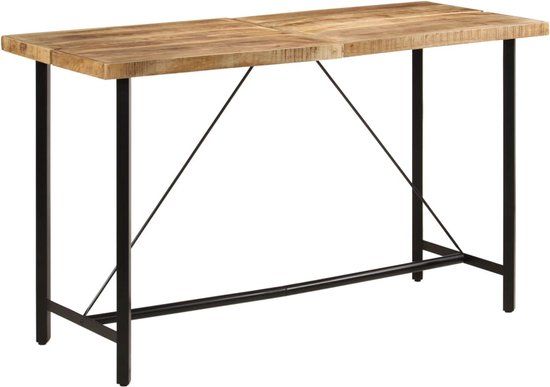 vidaXL Bartafel 180x70x107 cm massief mangohout en ijzer