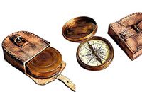 2.5 Robert Frost 2.5" Poem Compass with Handmade Leather Carrying Case Free Rustic Vintage Home Decor Gift