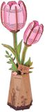 RobotimeRowood Robotime DIY Wooden Flower Pink Tulip TW082