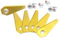 Bosch 18 x Lames de tondeuse - Convient pour robot tondeuse - Accessoires de coupe - avec vis - Or (49 x 19 x 1MM)