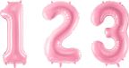 PARTYDECO Reuze cijfer ballon pastelroze 86 cm