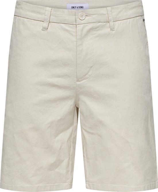 ONLY & SONS ONSMARK 0011 Cotton Linen Shorts - Silver Lining - Men's Size XL