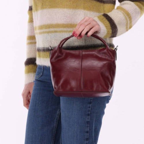BURKELY leren handtas Myra bordeauxrood