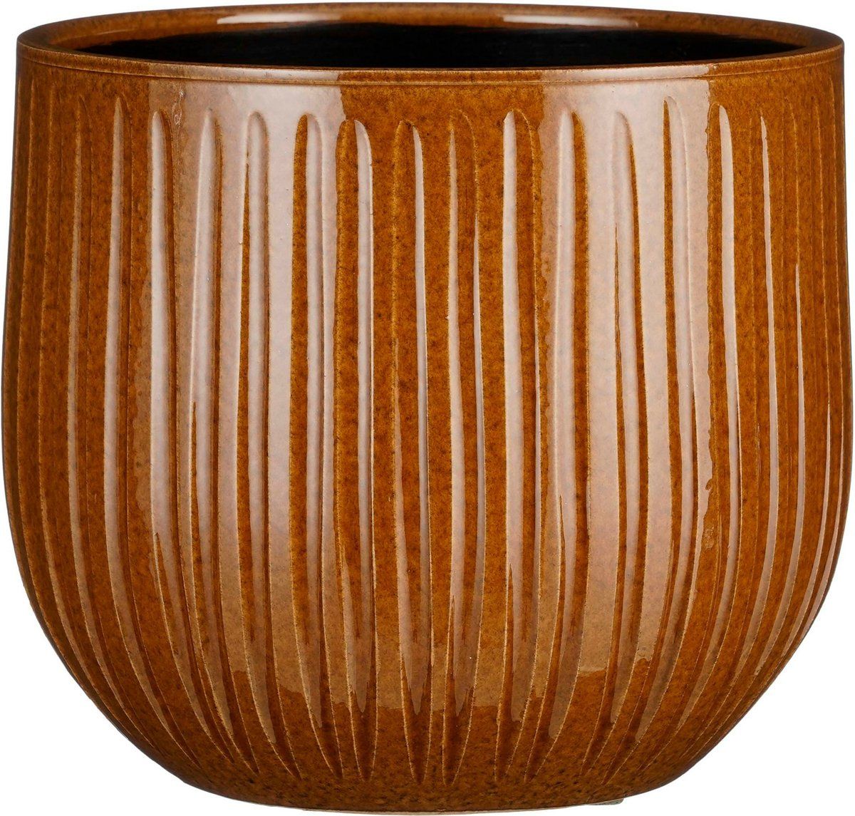 Mica Decorations - Plantenpot - keramiek - okergeel glans - D25/H20 cm