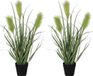 Mica Decorations Kunstplant - 2x stuks - siergras - groen - in pot - H53 x D30 cm