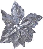 Decoris Kaemingk B.V. Kerstster - 23 cm - zilver glitter - op clip