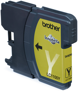 Brother LC-1100Y Yellow Ink Cartridge Blister Pack single pack / geel