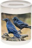 Shoppartners Bv Dieren raaf foto spaarpot 9 cm jongens en meisjes - Cadeau spaarpotten raaf vogels liefhebber