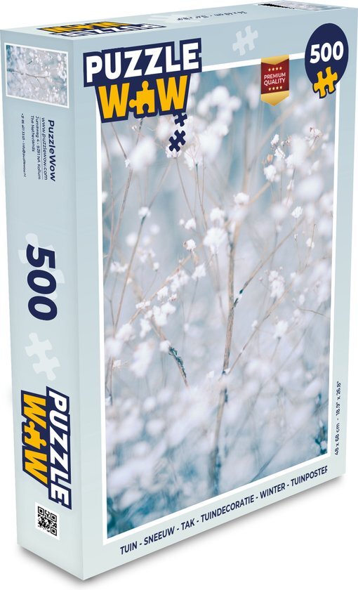 MuchoWow Puzzel Takken - Sneeuw - Winter - Natuur - Botanisch - Legpuzzel - Puzzel 500 stukjes - Sinterklaas cadeautjes - Sinterklaas voor grote kinderen