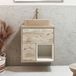 Hudson Reed Hoxton Hangend Wastafelmeubel 60cm Licht Eiken met Open Plank, LED-Verlichting en Beige Opzetwastafel