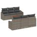 vidaXL Tuinbank - Set - 7 - st - Grijs - poly - rattan