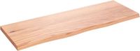 vidaXL - Wastafelblad - 80x30x2 cm - Massief Eikenhout - Lichtbruin