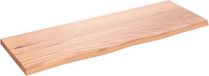 vidaXL - Wastafelblad - 80x30x2 cm - Massief Eikenhout - Lichtbruin