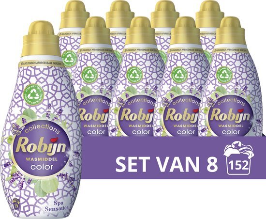 Robijn Klein & Krachtig Spa Sensation Vloeibaar Wasmiddel - 8 x 19 wasbeurten - Voordeelverpakking