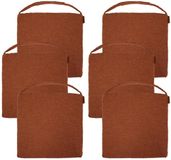 Hespéride coussin de chaise Sofia - 6x - 40 x 40 x 4 cm - acajou brun - bouclé - intérieur/extérieur