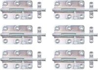 Alberts 842512 Schuifgrendel, met ronde handgreep en bevestigde lus, elektrolytisch verzinkt, dik gepassiveerd, plaat 100 x 59 mm, pen-Ø 10 mm, totale lengte 145 mm, set van 6