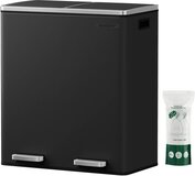 O'DADDY Prullenbak Afvalscheiding - 60 Liter - Zwart - 2 Vaks - Soft-Close - Pedaalemmer
