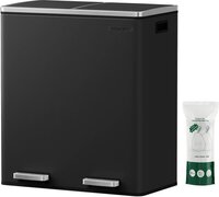 O'DADDY Prullenbak Afvalscheiding - 60 Liter - Zwart - 2 Vaks - Soft-Close - Pedaalemmer