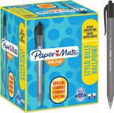 Paper Mate InkJoy 100RT balpennen met drukknop | Medium punt (1,0 mm) | Zwart | 100 stuks