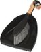 Merkloos Stoffer en blik set - zwart - plastic/bamboe - 22 x 34 cm