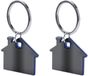 Merkloos / Sans marque Makito Western Europe (mkto) Sleutelhanger met klein huisje - 2 stuks - Blauw/Grijs - Metaal