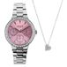 Lucardi - Dames Regal Dames Horloge met gratis ketting - Cadeau Set - Alloy - Zilverkleurig
