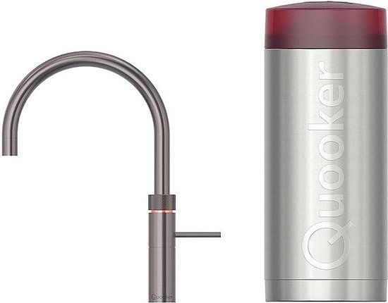 Quooker Fusion Round Gun Metal kokendwaterkraan met Combi+ reservoir