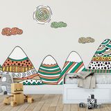 Ambiance Sticker Muurstickers voor kinderen - Decoratie voor de babykamer - Gigantische muursticker voor kinderen, Scandinavische bergen, ACHIKA - 40x60cm