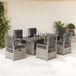 Prolenta Maison Exclusive Tuinset voor buiten, 7-delig, met kussens, grijs, van polyrotan