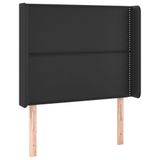 VidaXL Hoofdbord met randen 147x16x78/88 cm kunstleer zwart