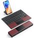 Merkloos Azerty Bluetooth toetsenbord - Opvouwbaar - Bordeaux - 3 apparaten, touchpad
