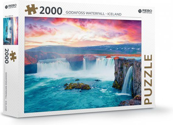 Rebo Productions Rebo legpuzzel 2000 stukjes - Godafoss waterfall
