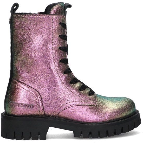 Vingino Meisjes Biker Boots - Multicolor - Leer - Veters